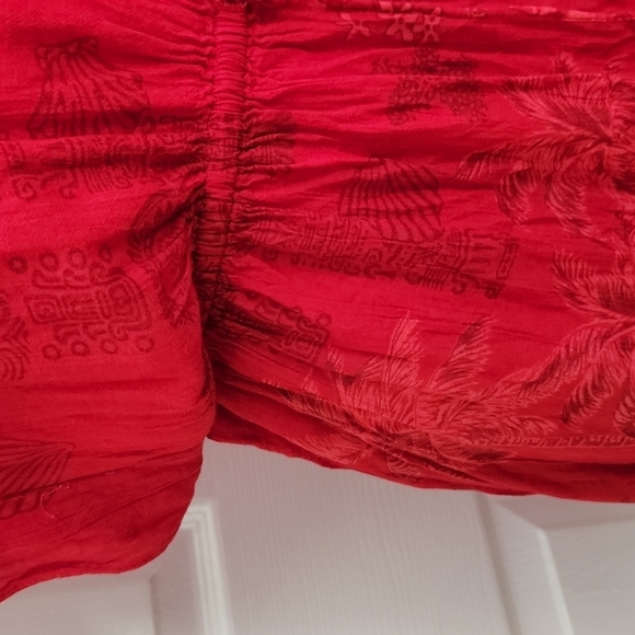 Cabali Red Floral Cover Up - Picture 9 of 13